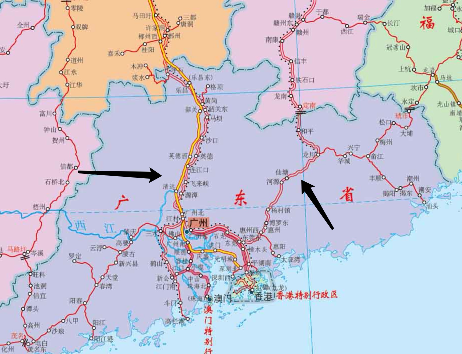 广东省的铁路线